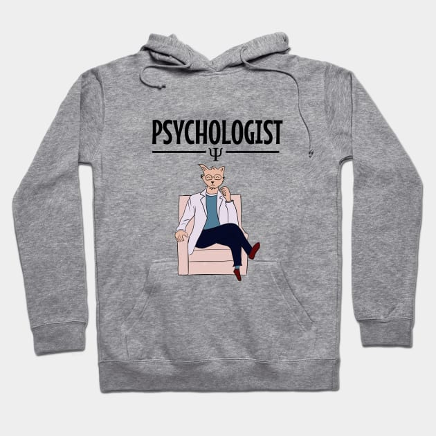 Psychologist cat illustration Hoodie by cypryanus